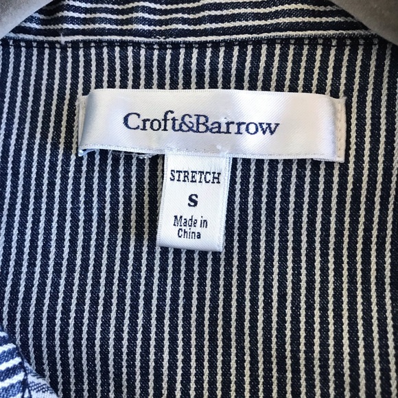 Pinstripe denim jacket, NWT - Picture 3 of 3